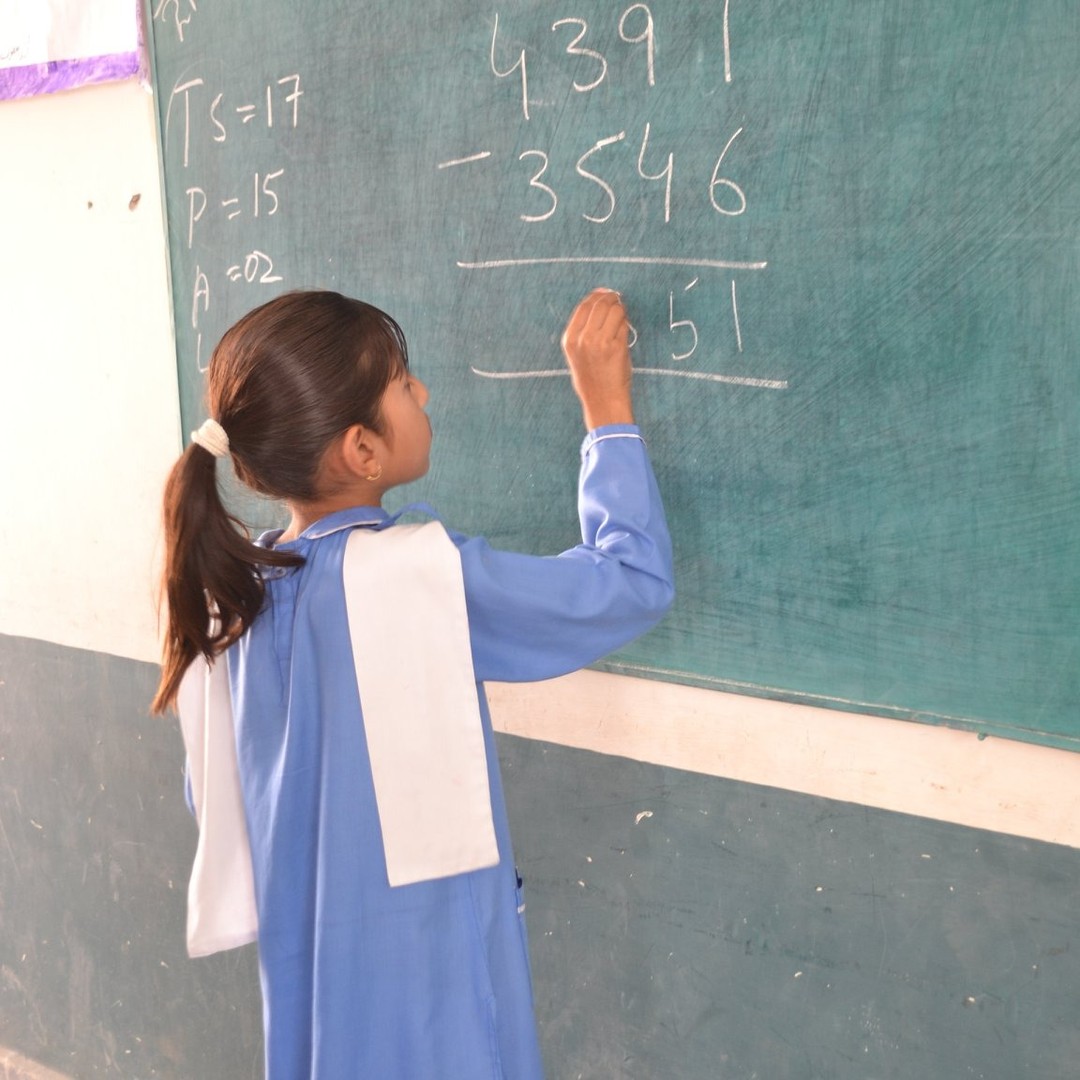 Girls learning in our foundation classroom